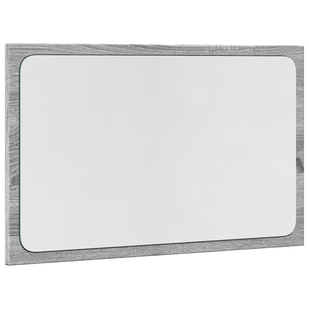 LED Bathroom Mirror Grey Sonoma 60x8,5x38 cm Engineered Wood