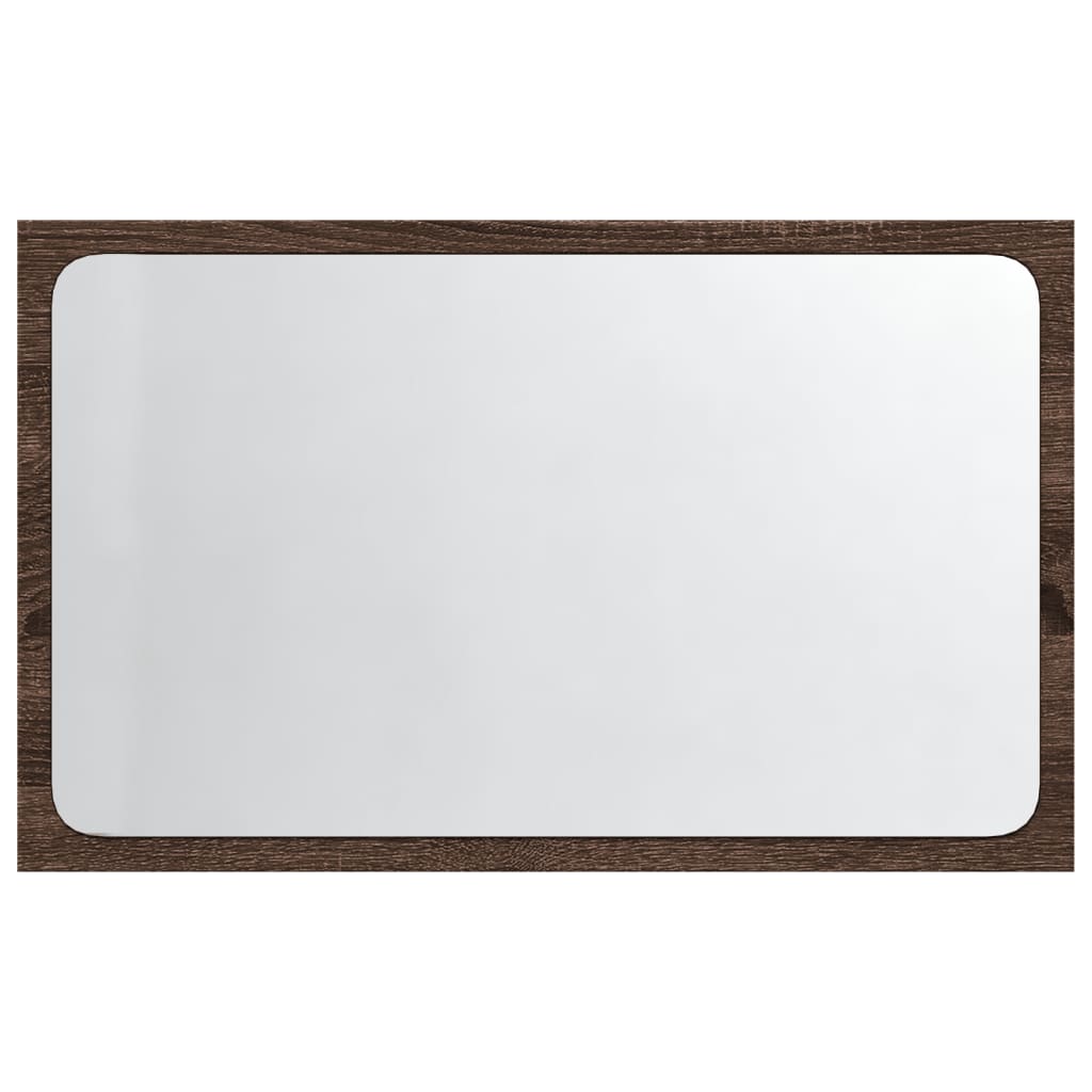 LED Bathroom Mirror Brown Oak 60x8,5x38 cm Engineered Wood