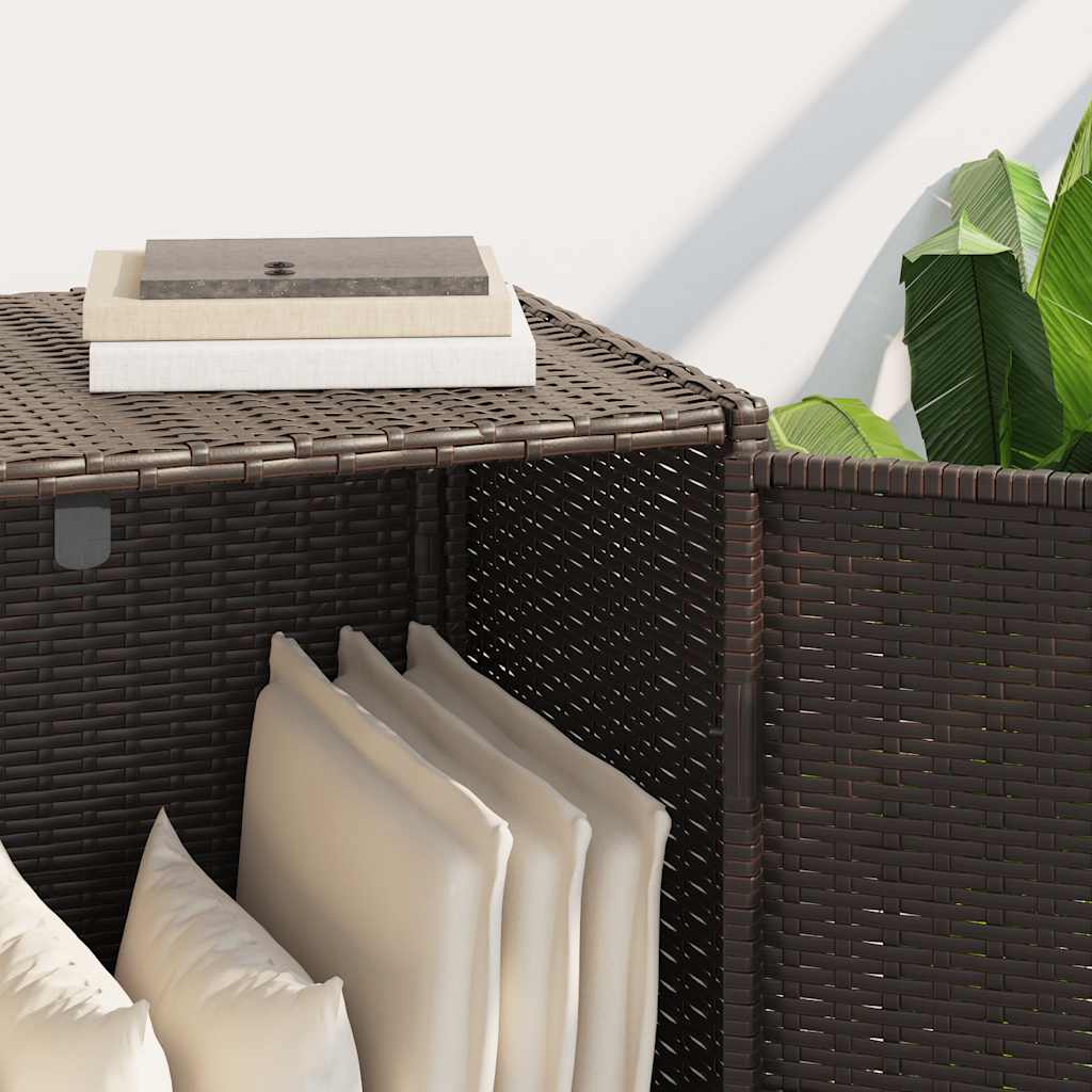 Garden Storage Cabinet Brown 83x45x76 cm Poly Rattan
