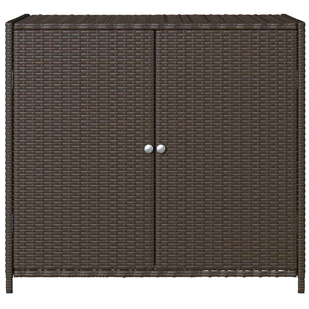 Garden Storage Cabinet Brown 83x45x76 cm Poly Rattan