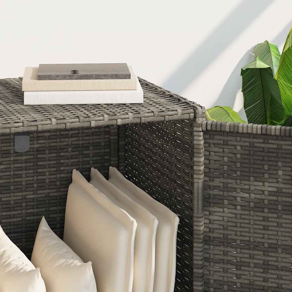 Garden Storage Cabinet Grey 83x45x76 cm Poly Rattan