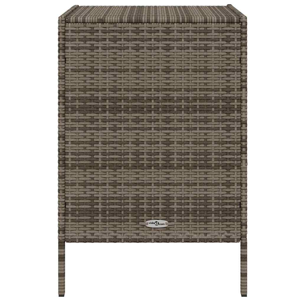 Garden Storage Cabinet with 3 Drawers Grey Poly Rattan