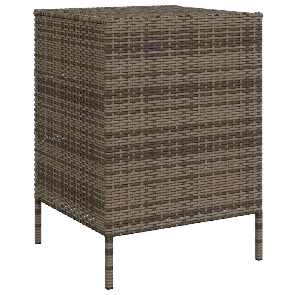 Garden Storage Cabinet with 3 Drawers Grey Poly Rattan
