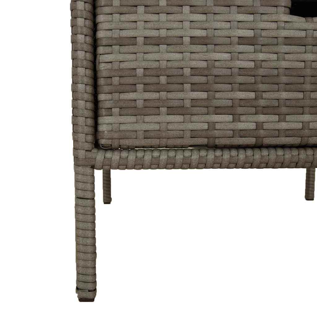 Garden Storage Cabinet with 3 Drawers Grey Poly Rattan