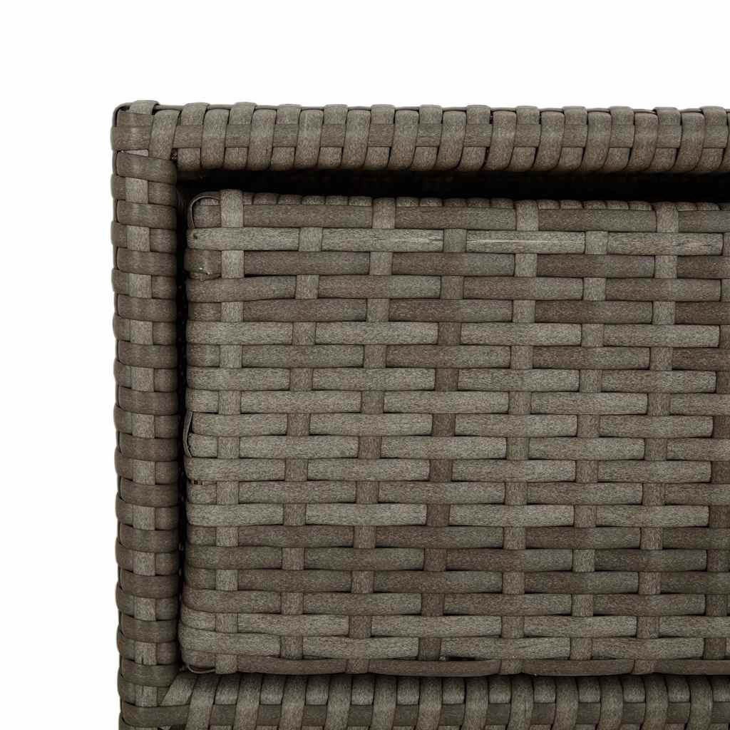 Garden Storage Cabinet with 3 Drawers Grey Poly Rattan
