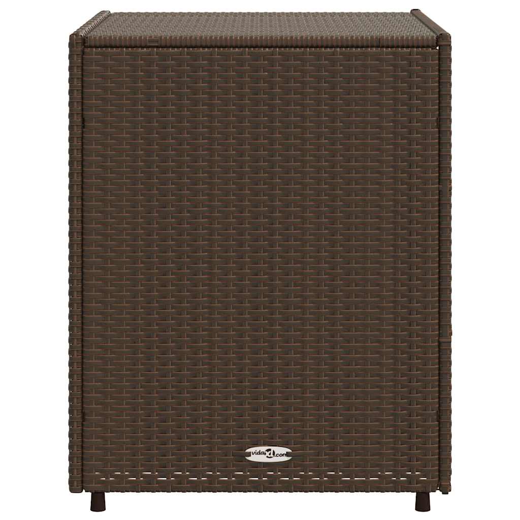 Garden Storage Cabinet Brown 55x59x69 cm Poly Rattan