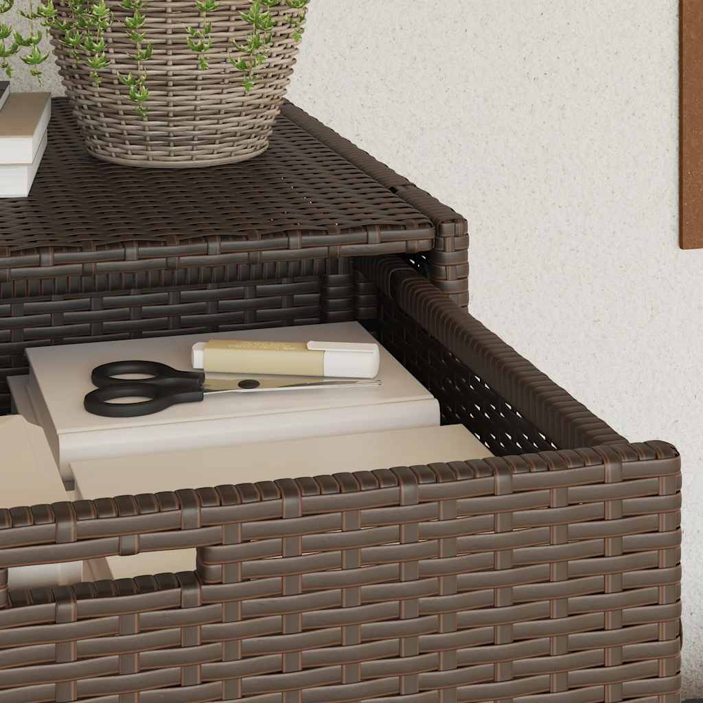 Garden Storage Cabinet Brown 105x55x113 cm Poly Rattan
