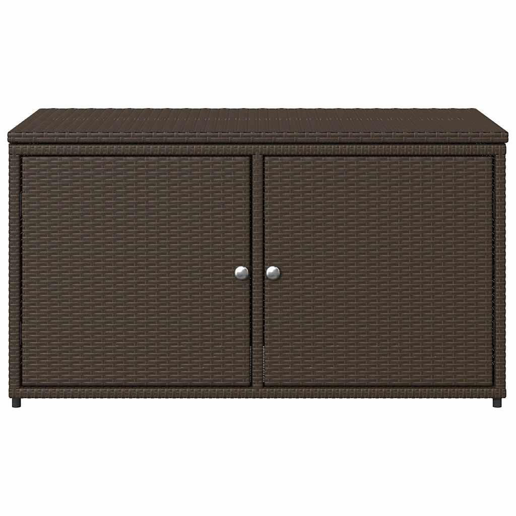 Garden Storage Cabinet Brown 110x55x60.5 cm Poly Rattan