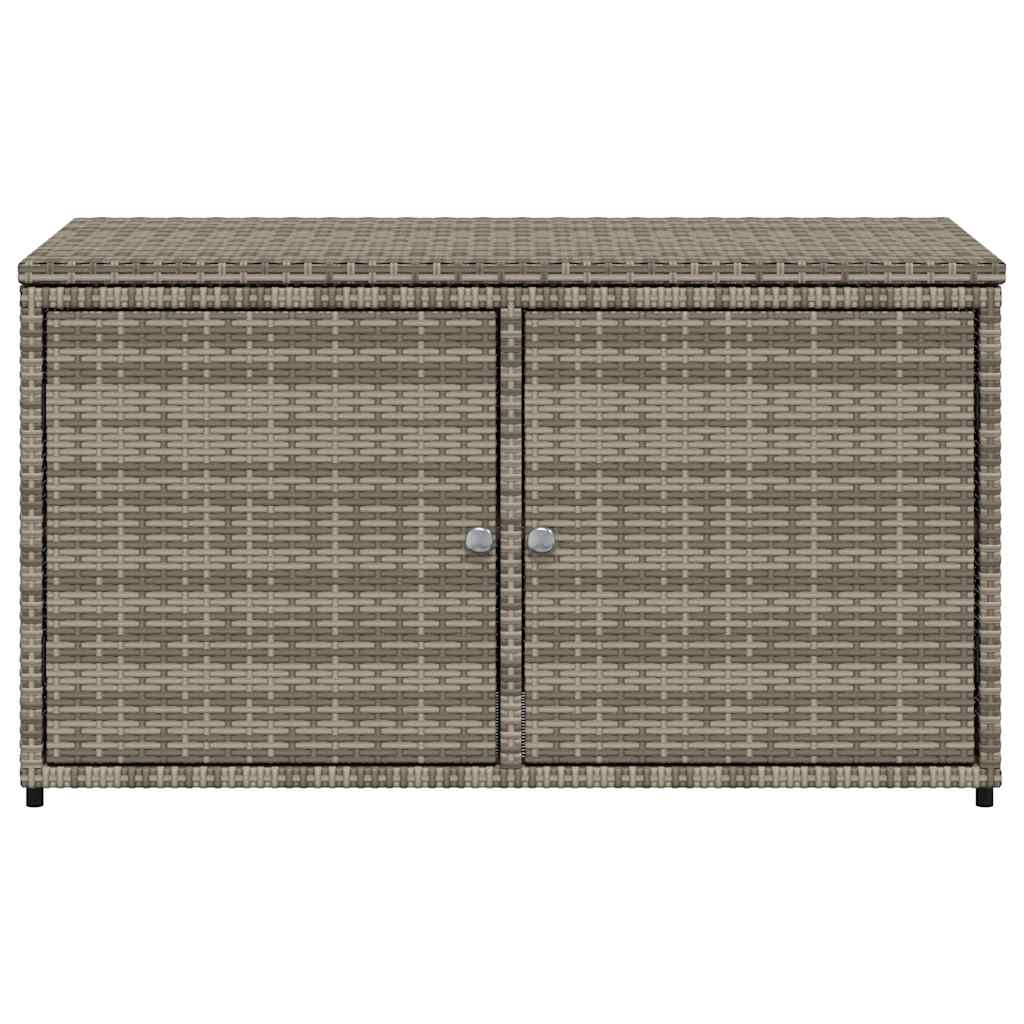 Garden Storage Cabinet Grey 110x55x60.5 cm Poly Rattan