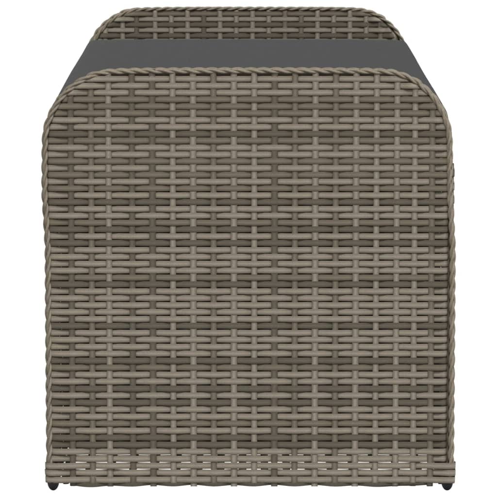 vidaXL Storage Bench with Cushion Grey 115x51x52 cm Poly Rattan