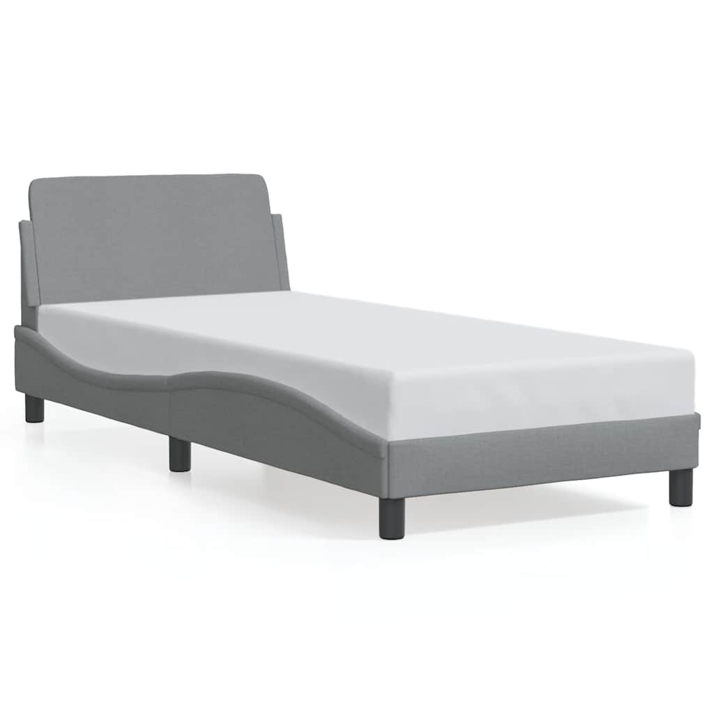 Bed Frame "Dover" Light Grey 90x190 cm Single Fabric
