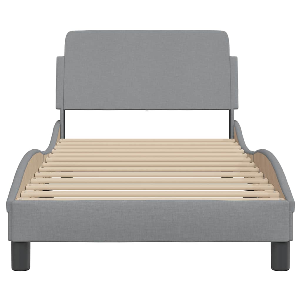 Bed Frame "Dover" Light Grey 90x190 cm Single Fabric