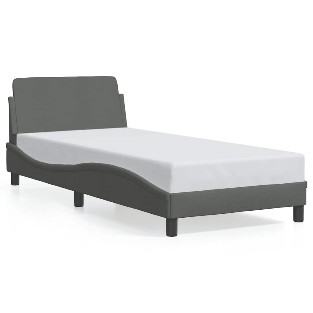 Bed Frame "Dover" Dark Grey 90x190 cm Single Fabric