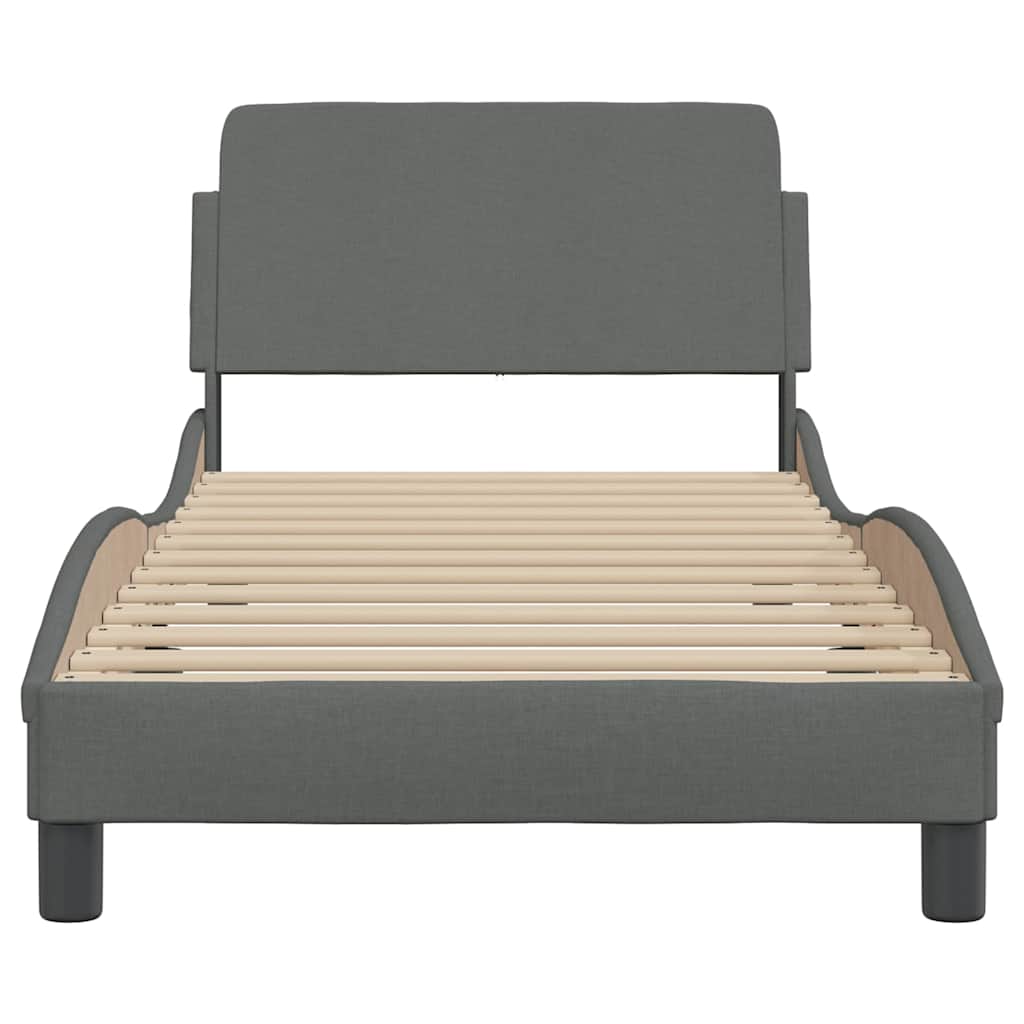 Bed Frame "Dover" Dark Grey 90x190 cm Single Fabric
