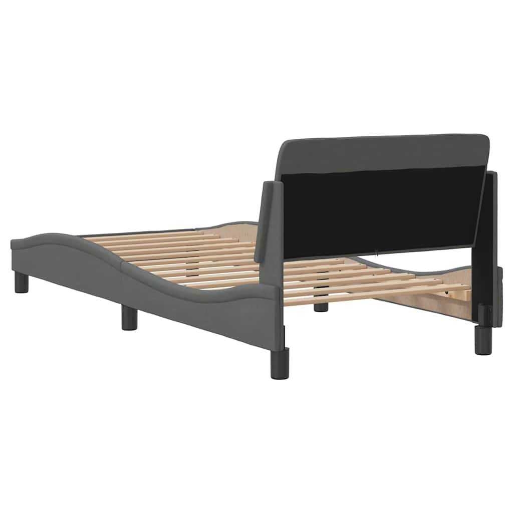 Bed Frame "Dover" Dark Grey 90x190 cm Single Fabric
