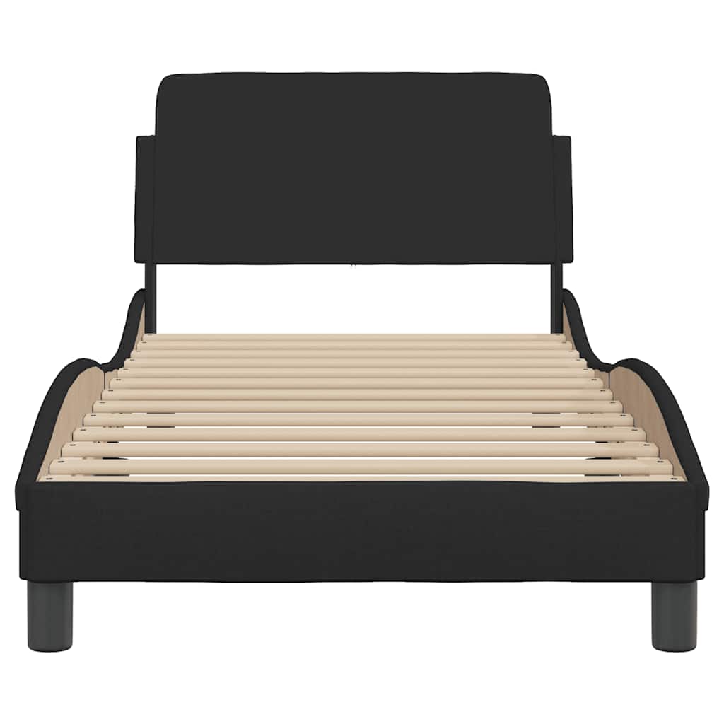 Bed Frame "Dover" Black 90x190 cm Single Fabric