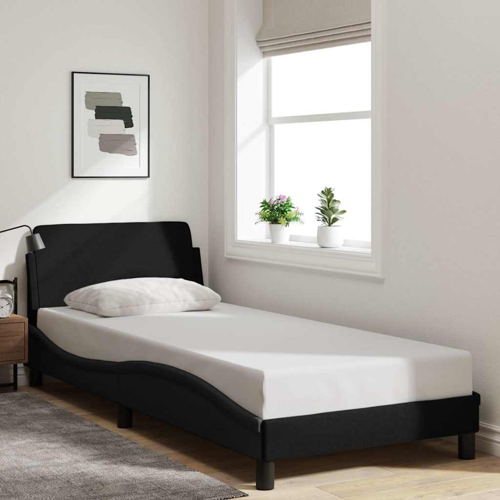 Bed Frame "Dover" Black 90x190 cm Single Fabric