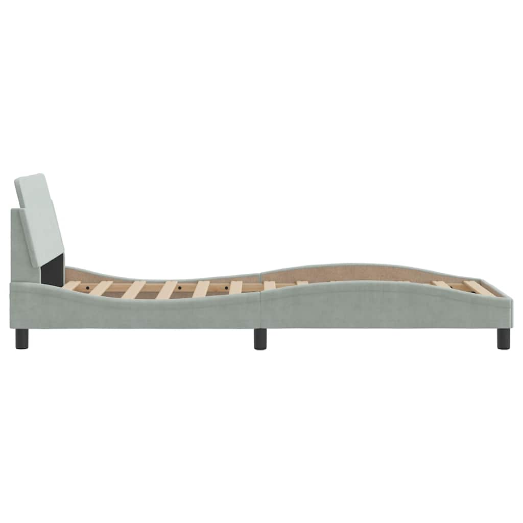 Bed Frame "Dover" Light Grey 90x190 cm Single Velvet