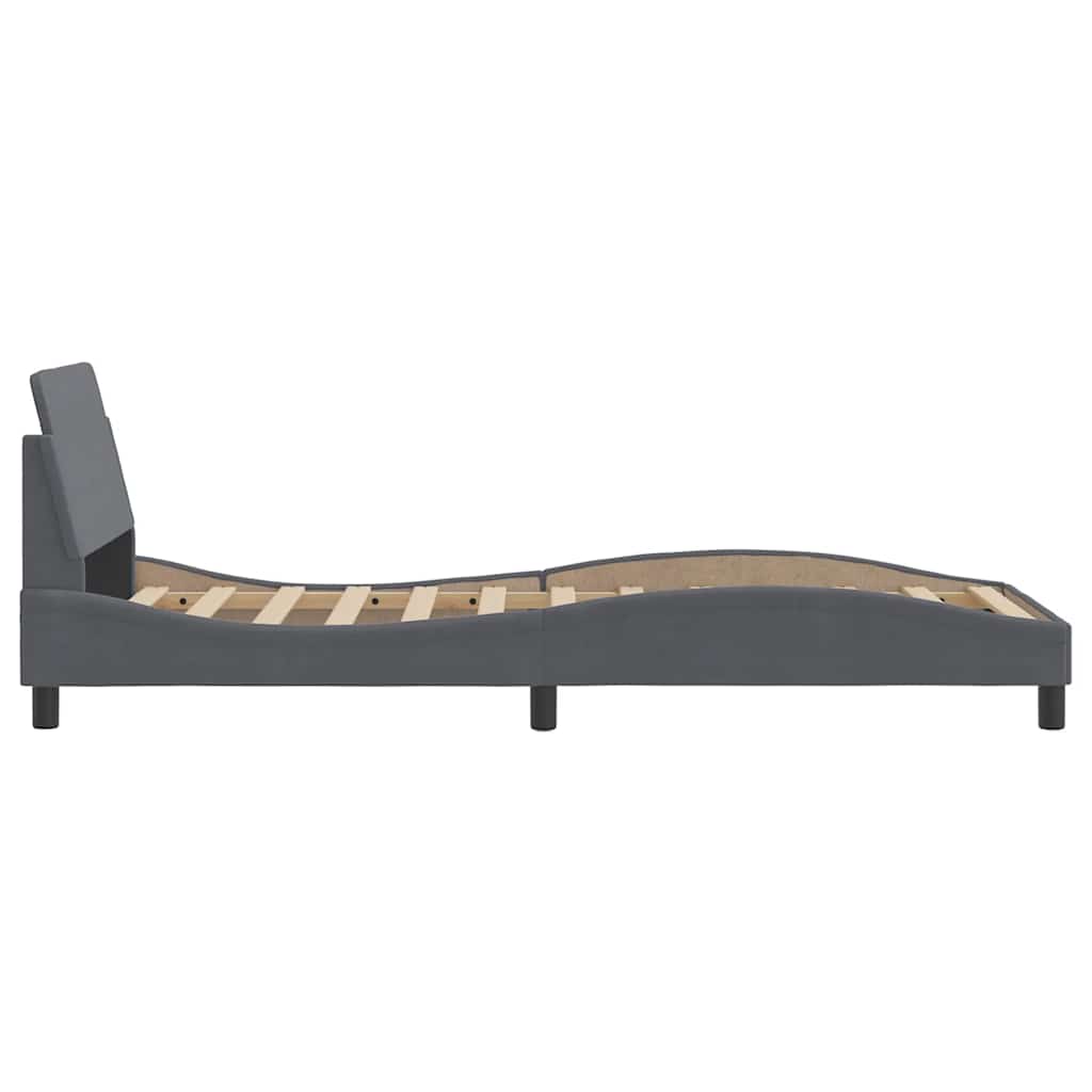 Bed Frame "Dover" Dark Grey 90x190 cm Single Velvet