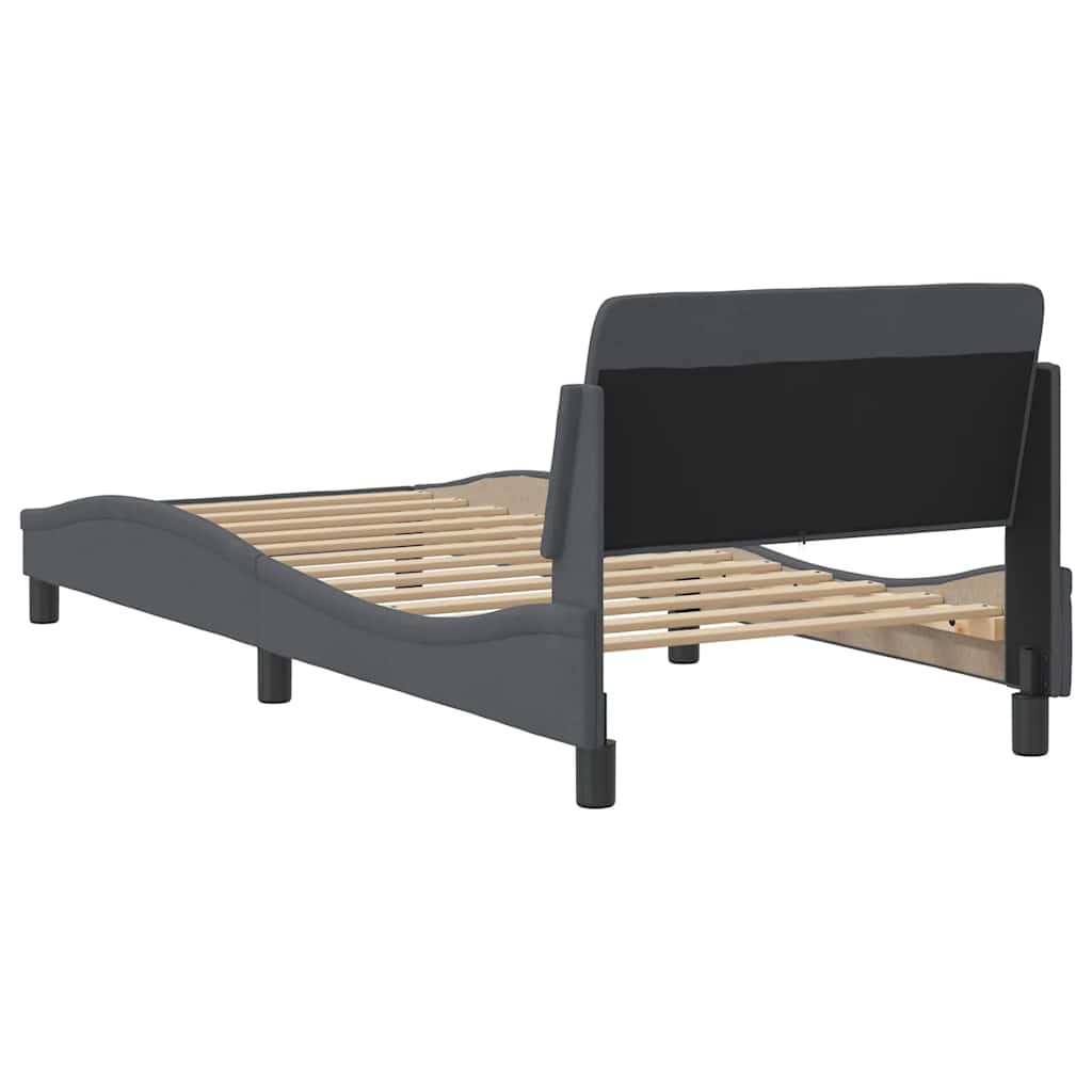 Bed Frame "Dover" Dark Grey 90x190 cm Single Velvet