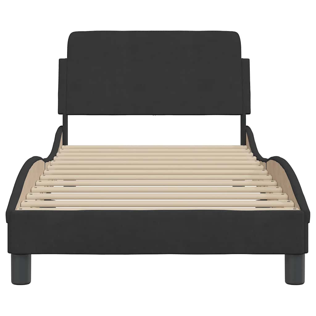 Bed Frame "Dover" Black 90x190 cm Single Velvet