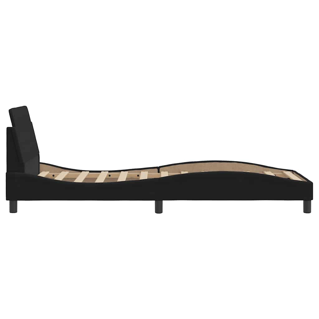 Bed Frame "Dover" Black 90x190 cm Single Velvet
