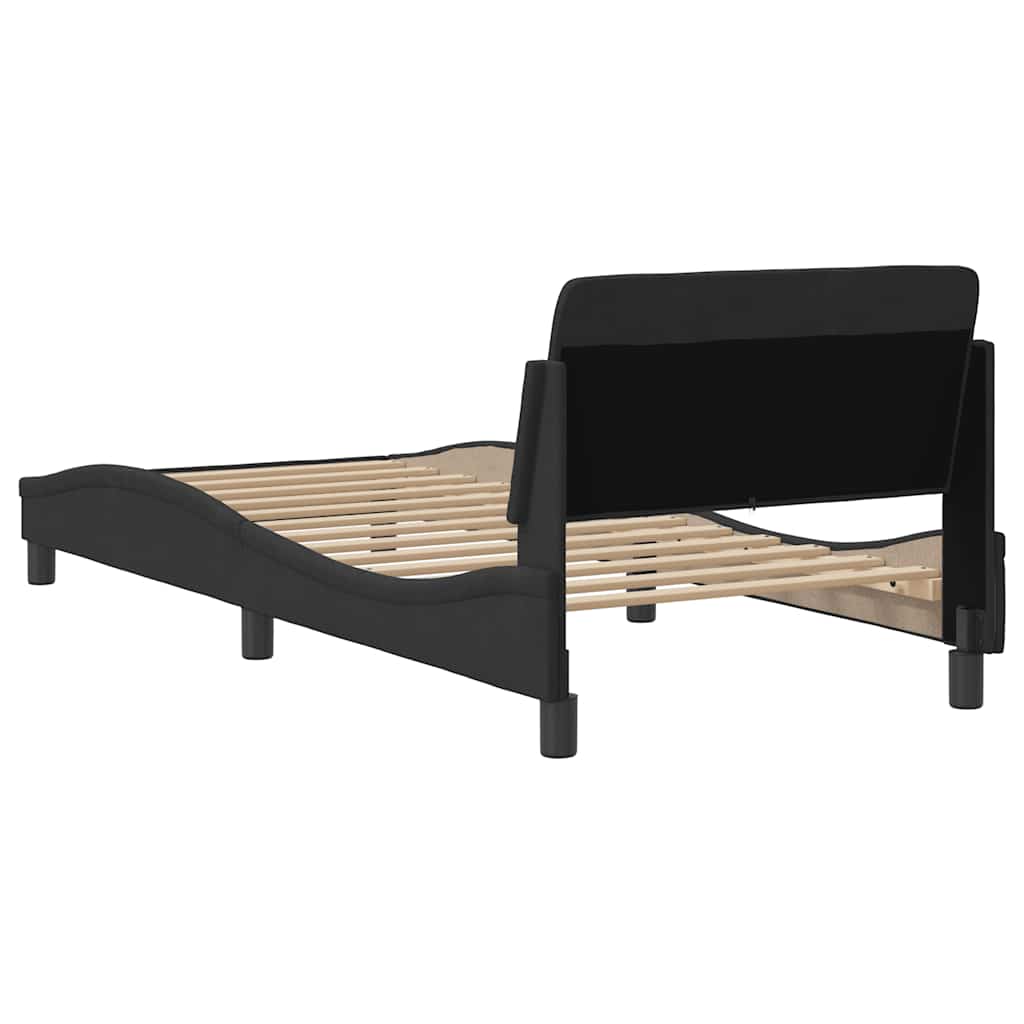 Bed Frame "Dover" Black 90x190 cm Single Velvet