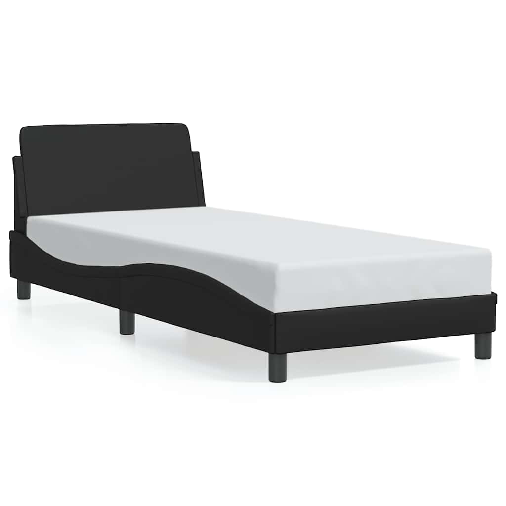 Bed Frame "Dover" Black 90x190 cm Single Faux Leather