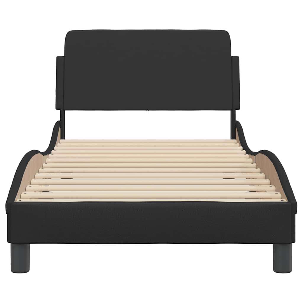 Bed Frame "Dover" Black 90x190 cm Single Faux Leather
