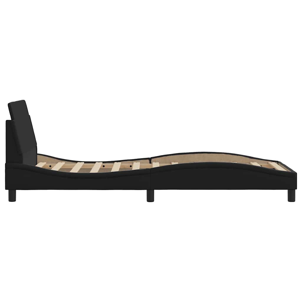 Bed Frame "Dover" Black 90x190 cm Single Faux Leather