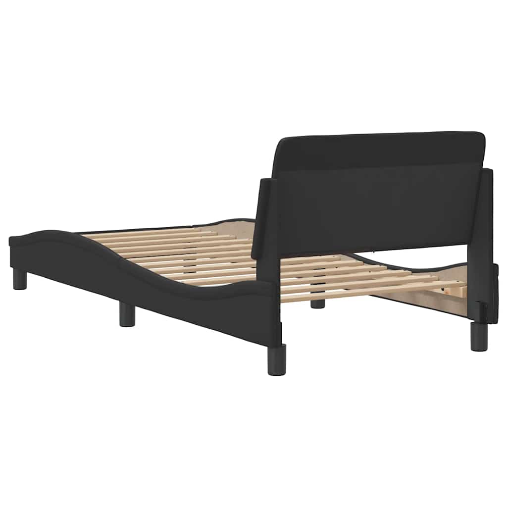 Bed Frame "Dover" Black 90x190 cm Single Faux Leather