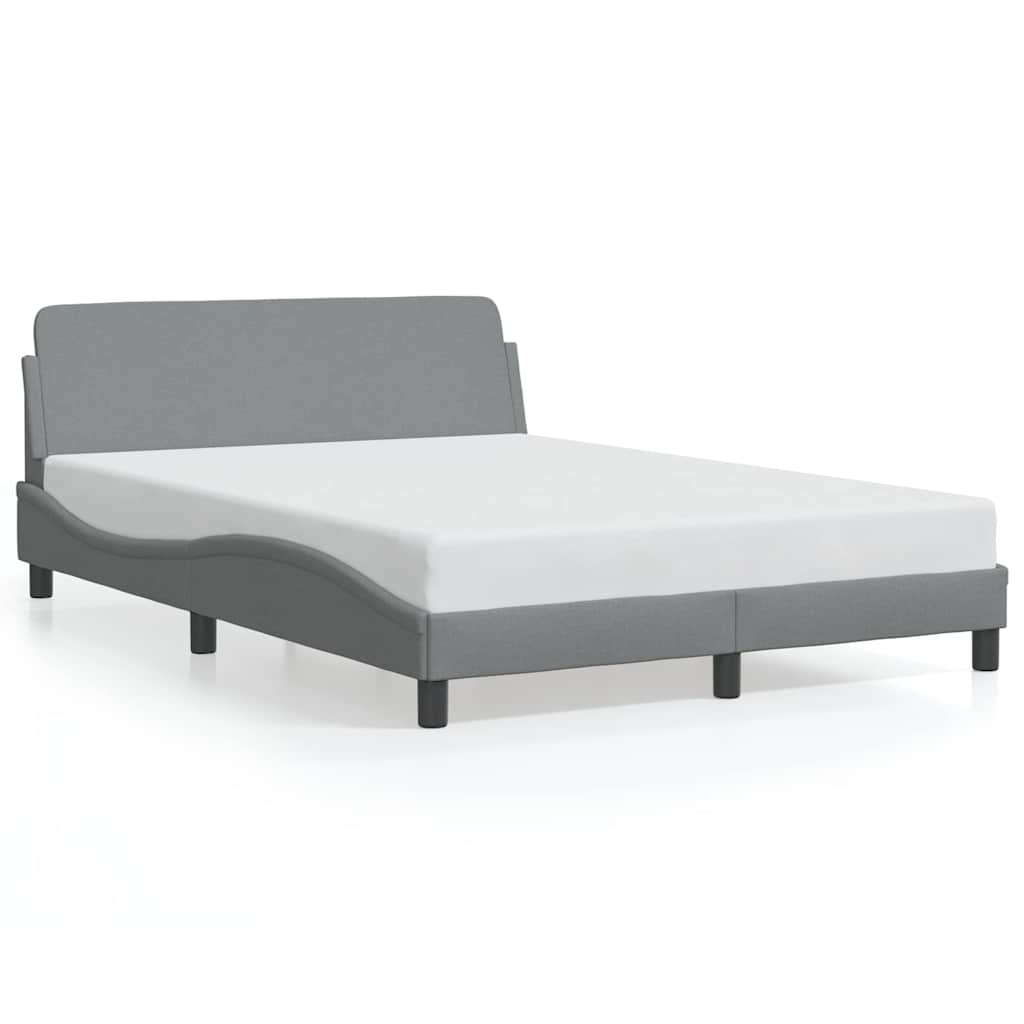 Bed Frame "Dover" Light Grey 135x190 cm Double Fabric