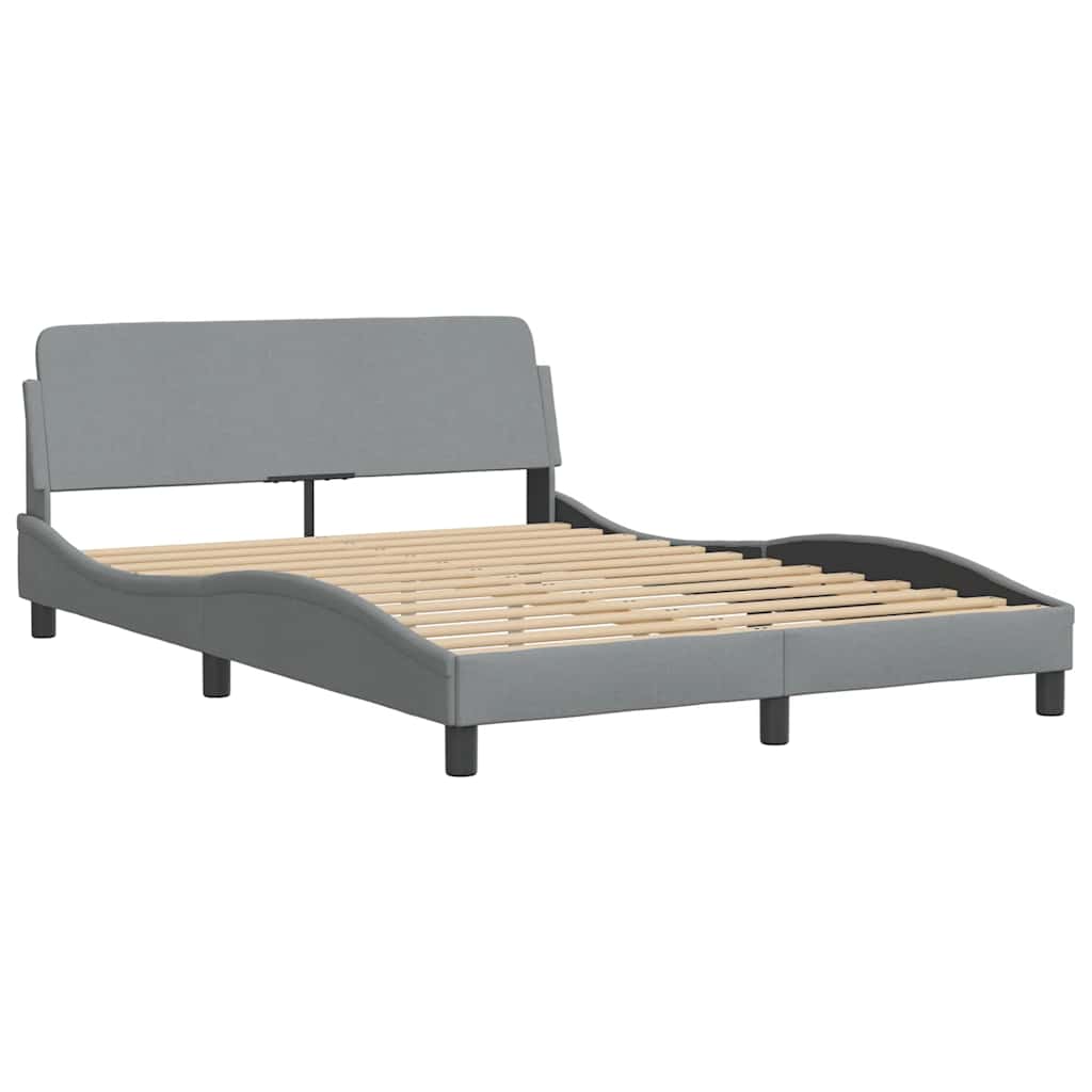 Bed Frame "Dover" Light Grey 135x190 cm Double Fabric