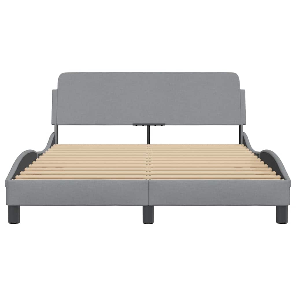 Bed Frame "Dover" Light Grey 135x190 cm Double Fabric