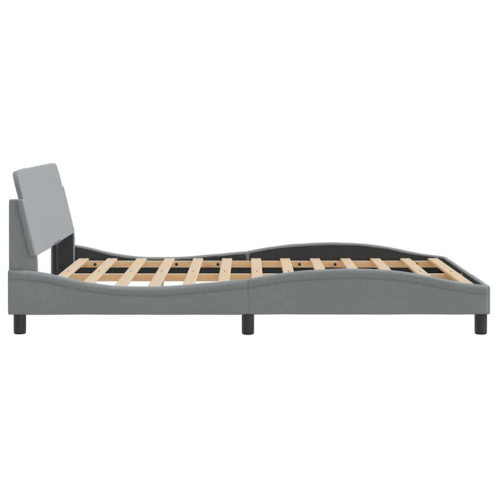 Bed Frame "Dover" Light Grey 135x190 cm Double Fabric