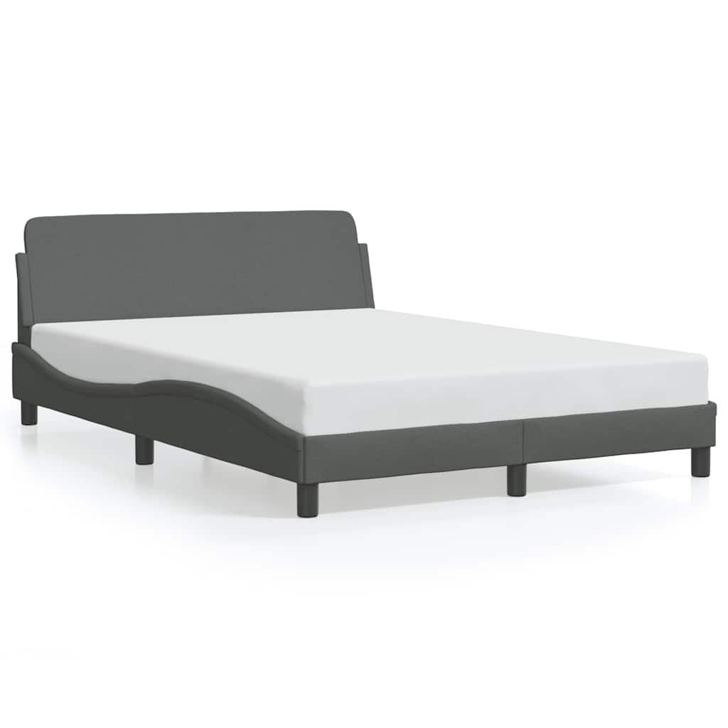 Bed Frame "Dover" Dark Grey 135x190 cm Double Fabric