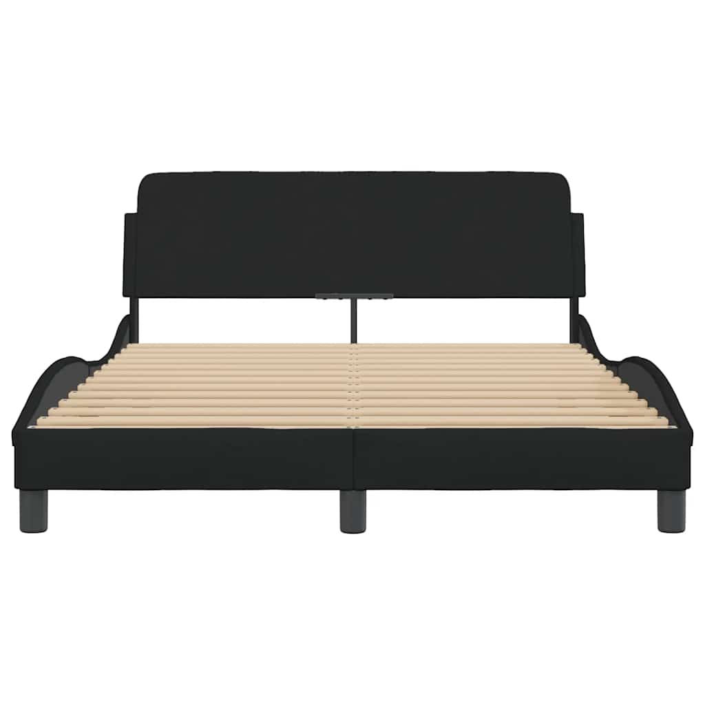 Bed Frame "Dover" Black 135x190 cm Double Fabric