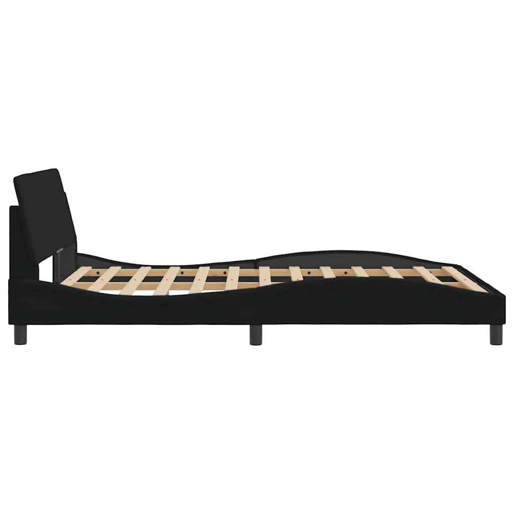 Bed Frame "Dover" Black 135x190 cm Double Fabric