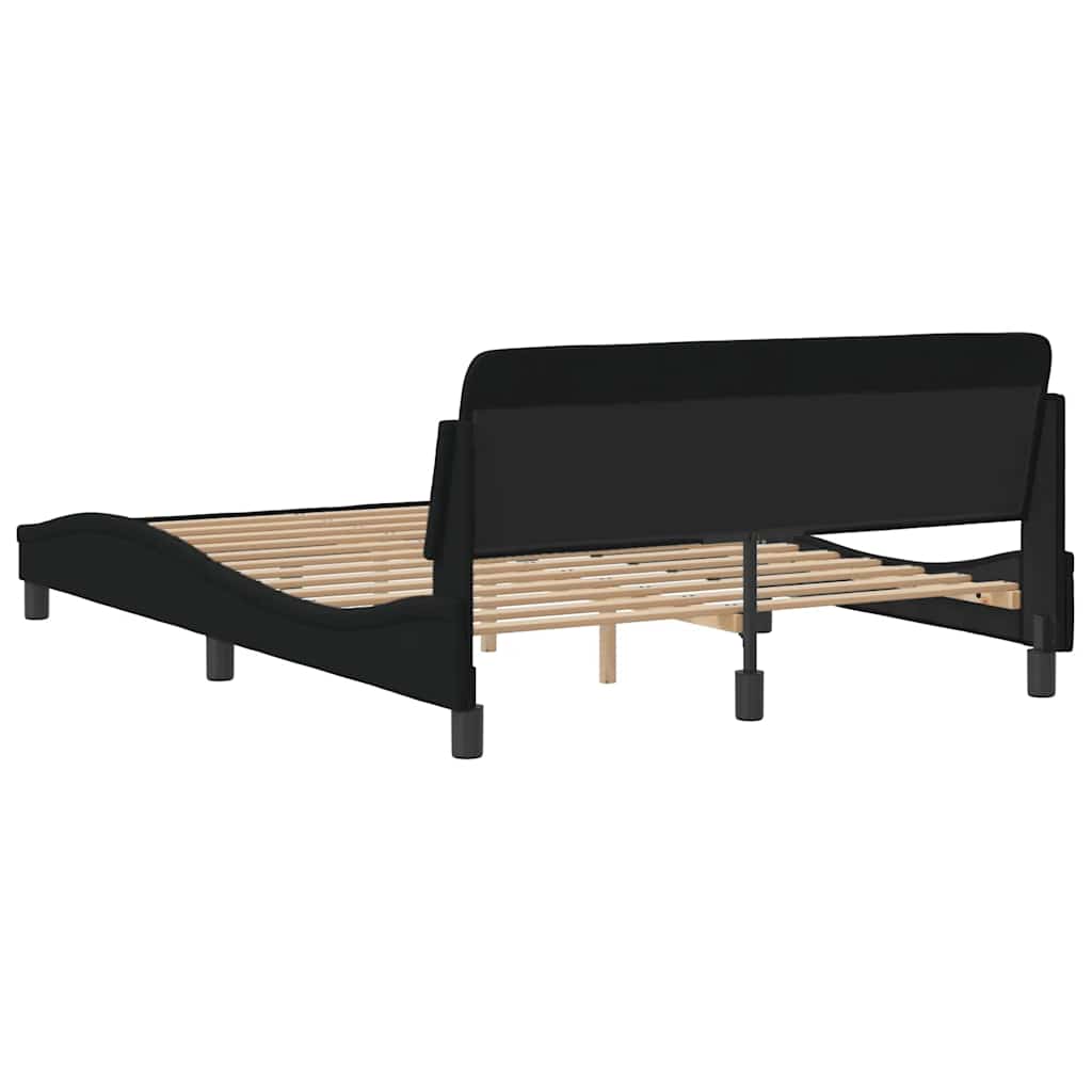 Bed Frame "Dover" Black 135x190 cm Double Fabric