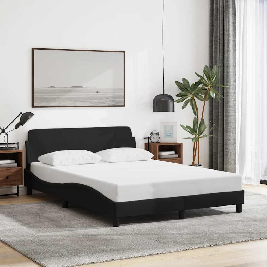 Bed Frame "Dover" Black 135x190 cm Double Fabric
