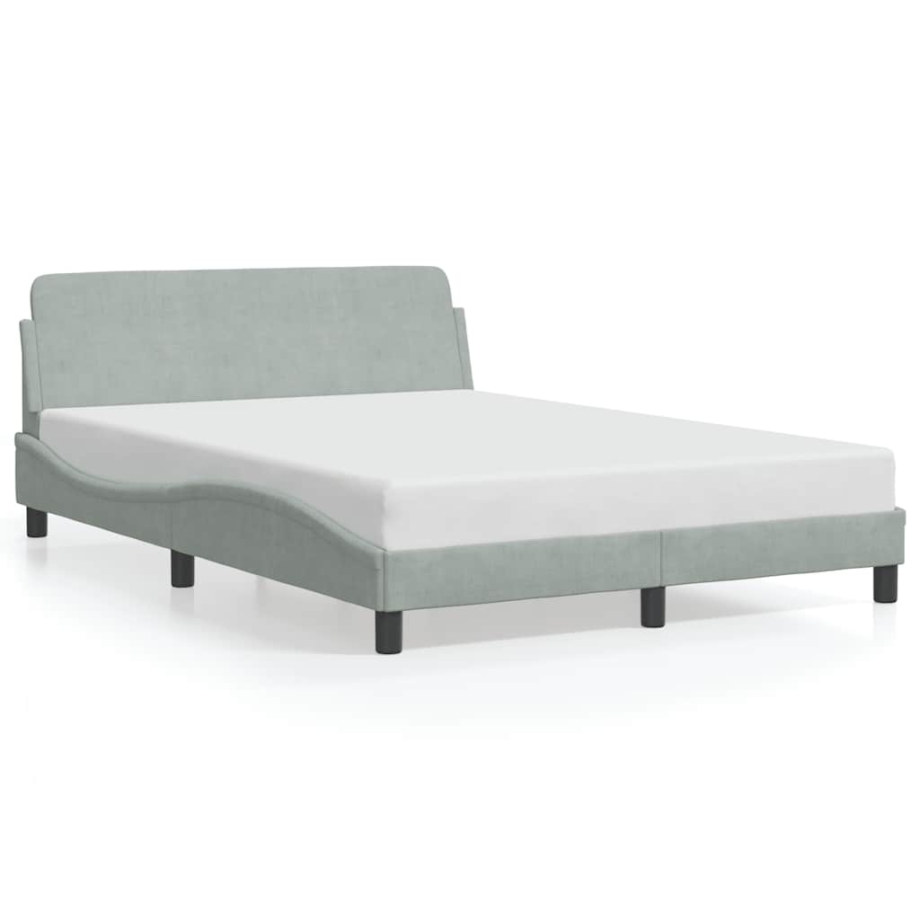 Bed Frame "Dover" Light Grey 135x190 cm Double Velvet