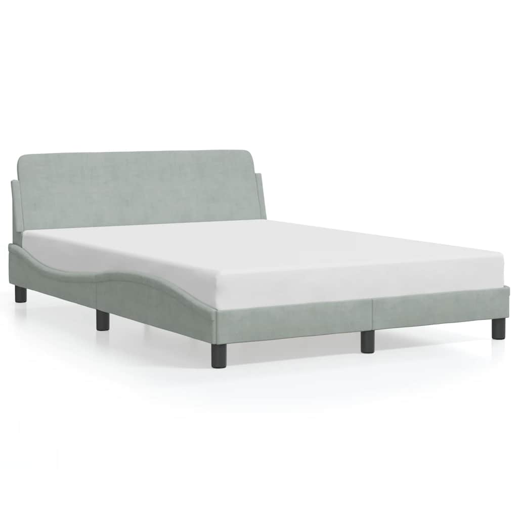 Bed Frame "Dover" Light Grey 135x190 cm Double Velvet