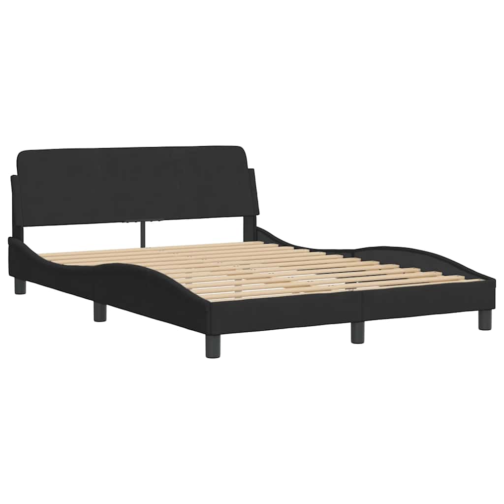 Bed Frame "Dover" Black 135x190 cm Double Velvet