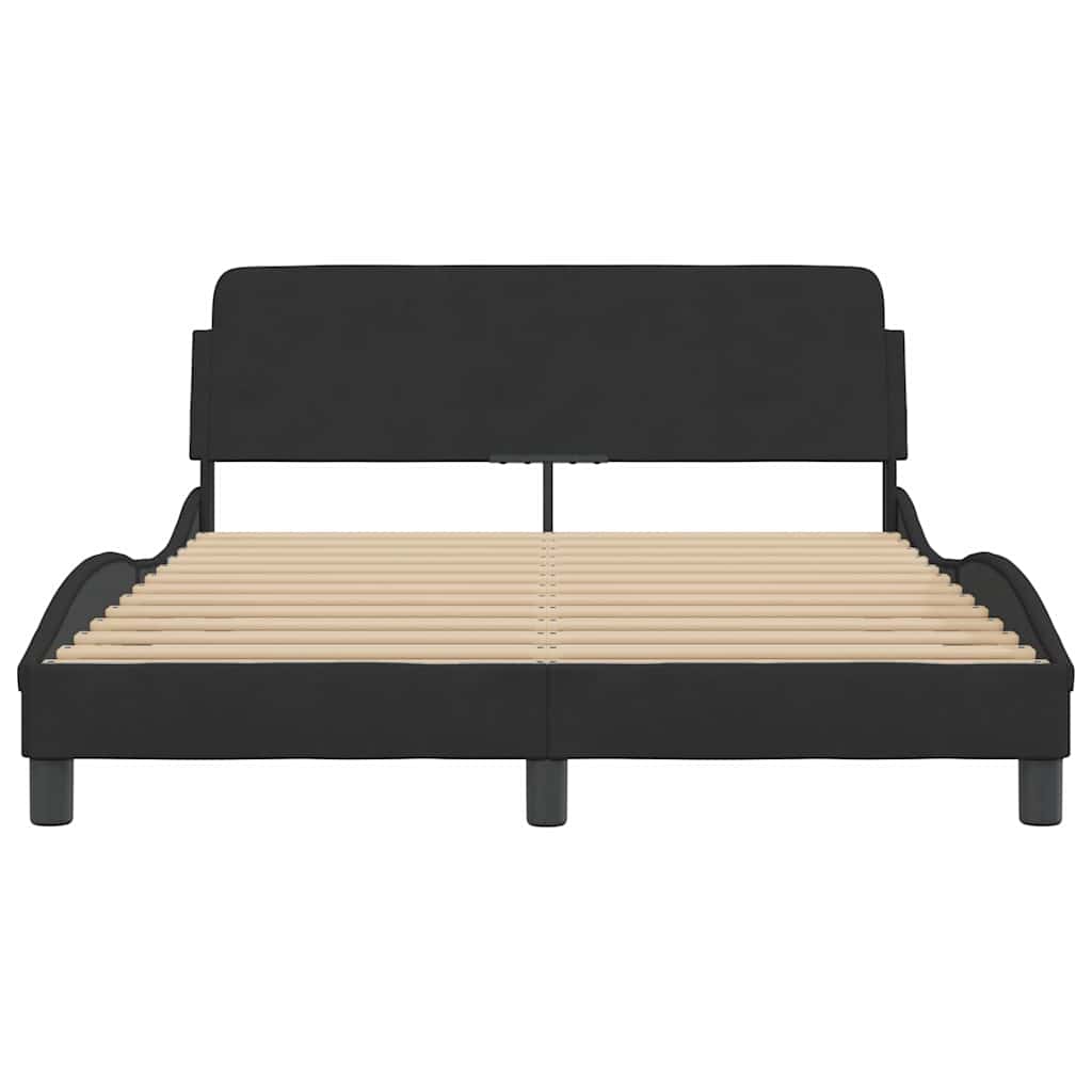 Bed Frame "Dover" Black 135x190 cm Double Velvet