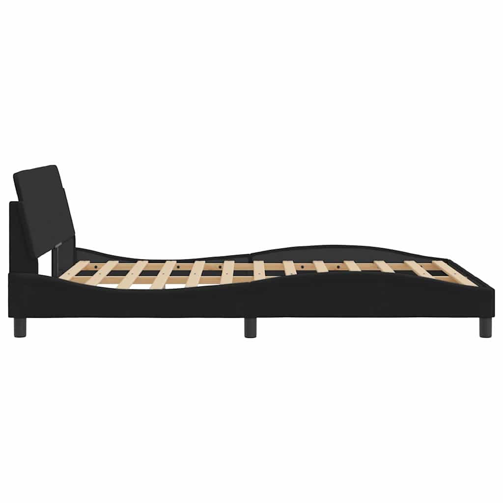 Bed Frame "Dover" Black 135x190 cm Double Velvet