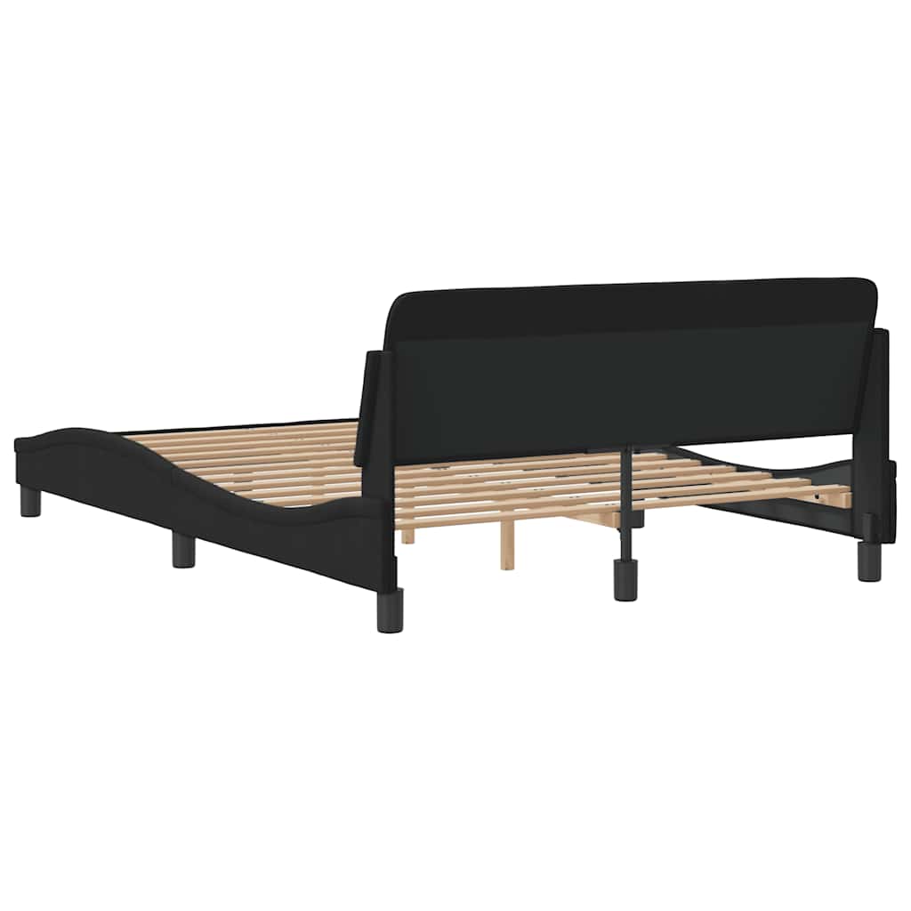 Bed Frame "Dover" Black 135x190 cm Double Velvet