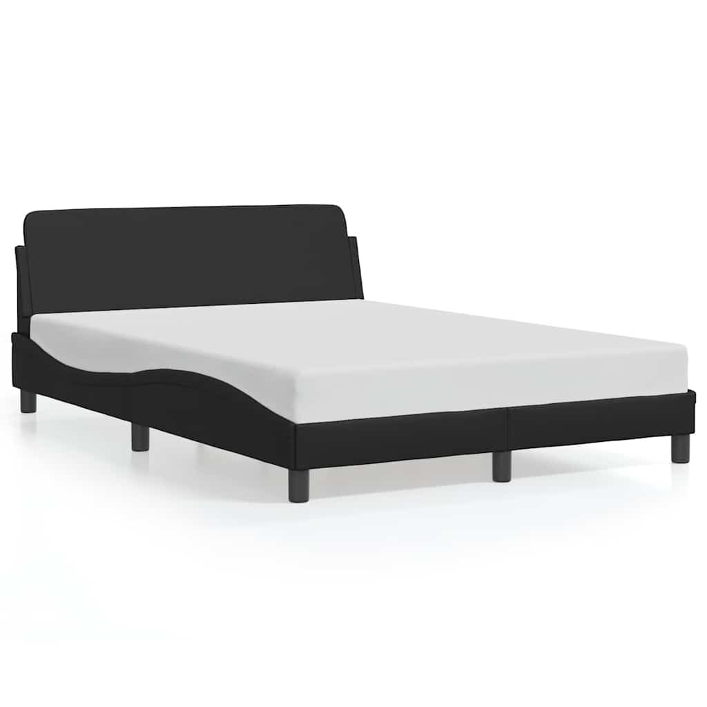 Bed Frame "Dover" Black 135x190 cm Double Faux Leather