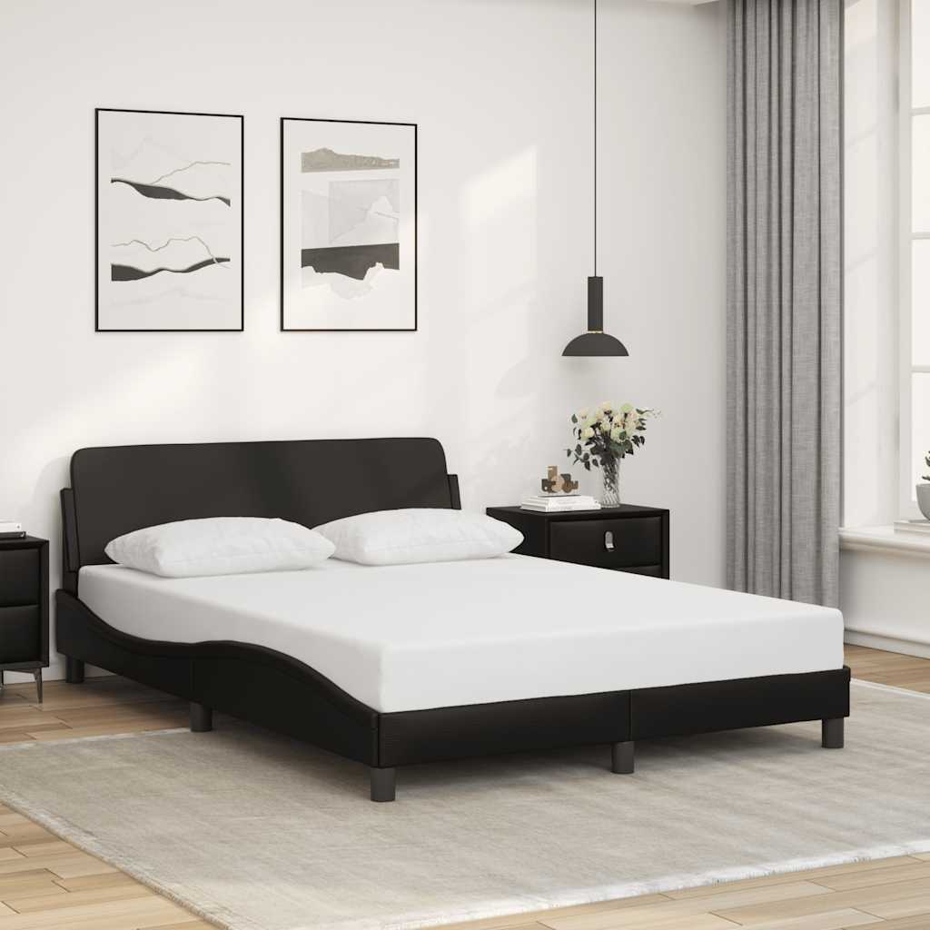 Bed Frame "Dover" Black 135x190 cm Double Faux Leather