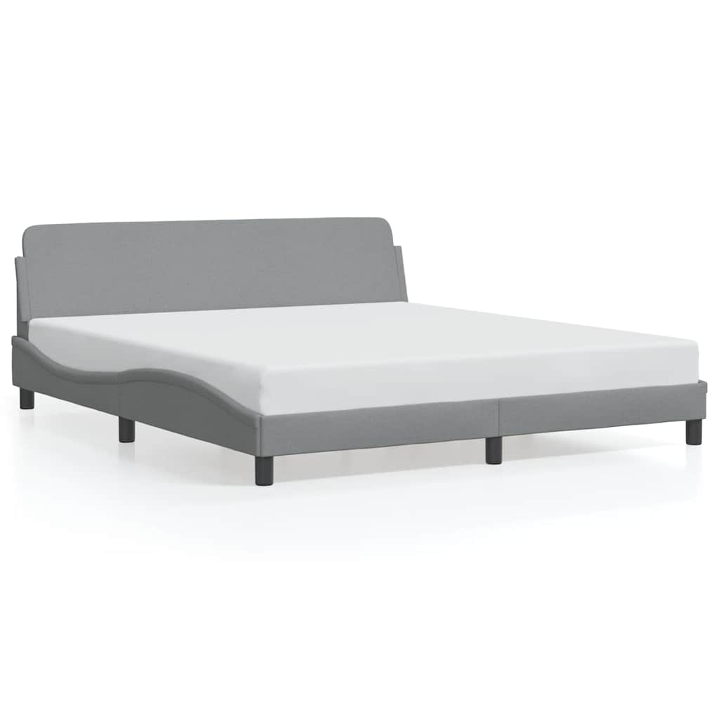 Bed Frame "Dover" Light Grey 180x200 cm Super King Fabric