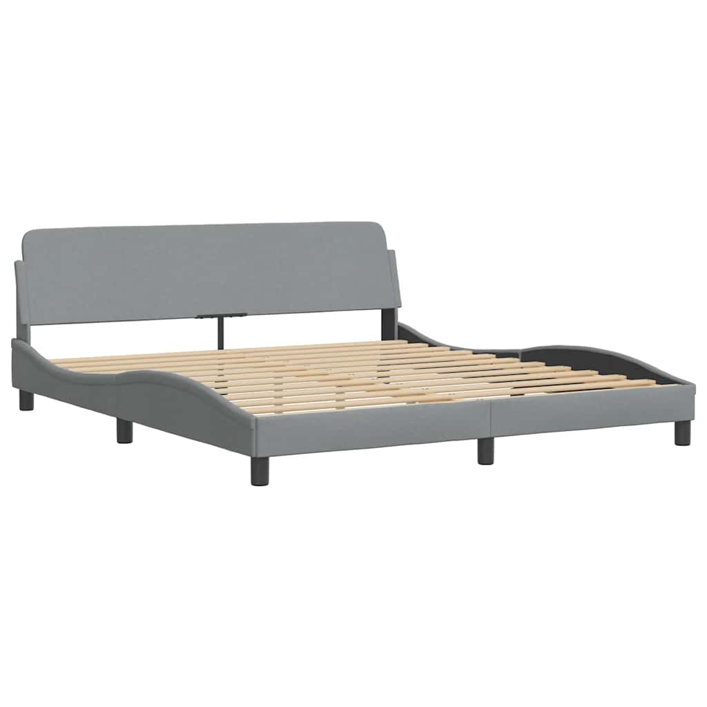 Bed Frame "Dover" Light Grey 180x200 cm Super King Fabric